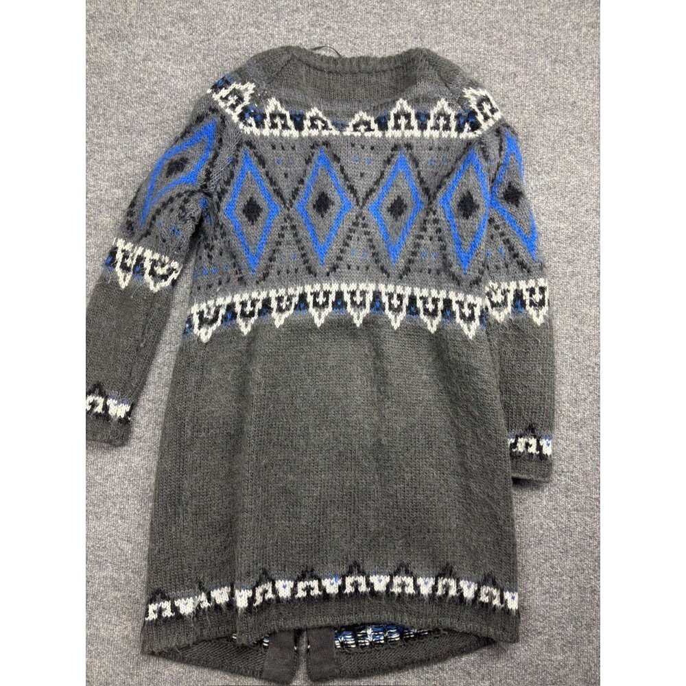 Free People Gray Blue Fair Isle Open Cardigan - Picture 9 of 9